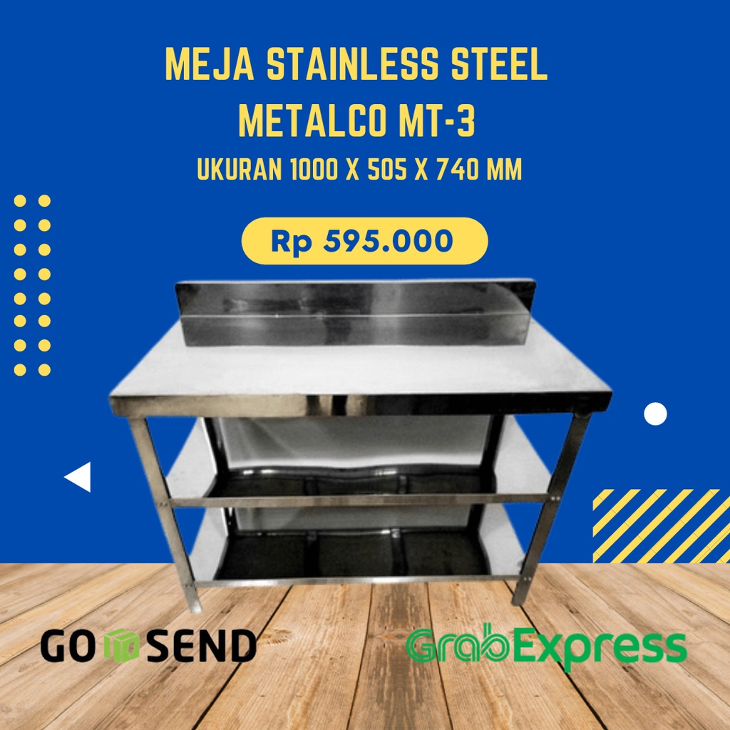 Meja Stainless Steel Metalco MT3 SB 745 &amp; 850