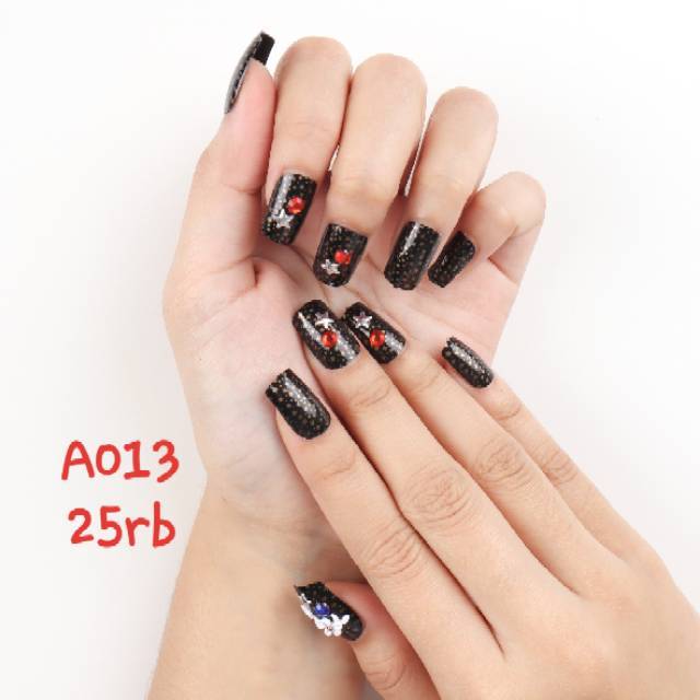 A013 kuku palsu 3d fake nails false nails wedding 