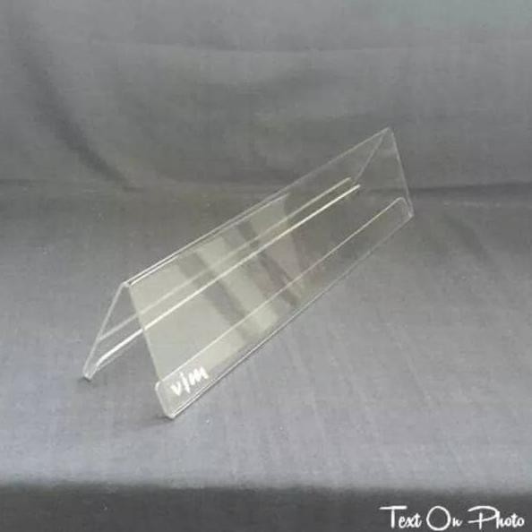 

Jajanan THR.. Name tag acrylic 7x25 / slant back / label /name / sign plate display