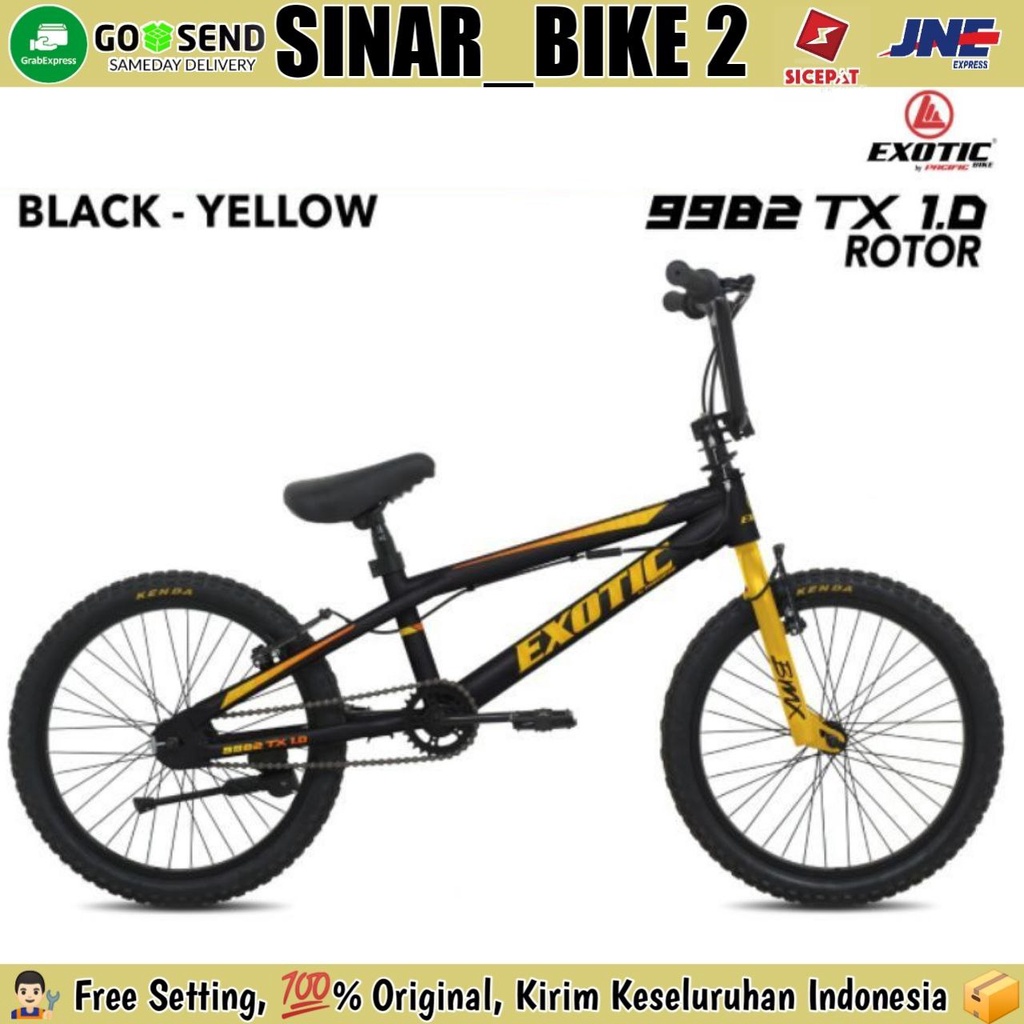 Sepeda BMX 20 Inch EXOTIC ET 9982 TX 1.0 Ban 2.125 Tanpa Rotor &amp; Rotor