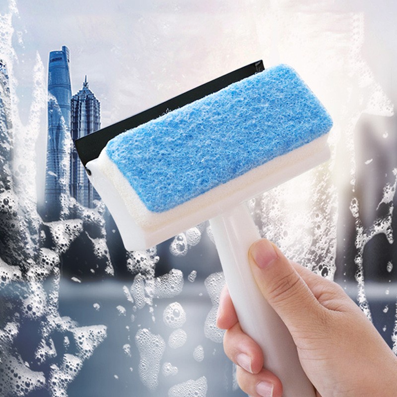 GLASS BRUSH MIRROR CLEANER WIPER CLEANING TOOL / PEMBERSIH KACA 2IN1 LAP KACA JENDELA