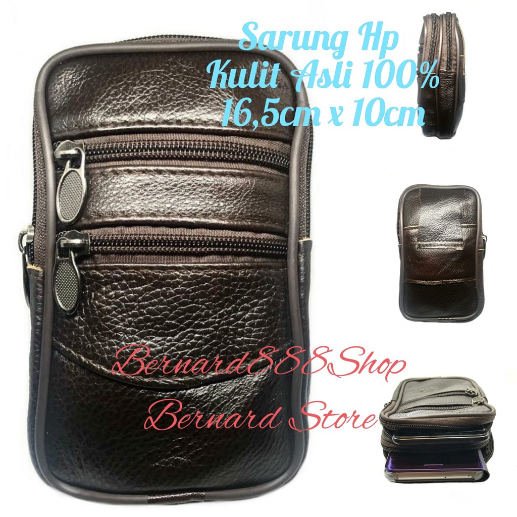 Sarung Hp Pinggang Kulit Sarung Hp Kulit Asli 100% di Pinggang Untuk Hp 5,5" - 6,3"