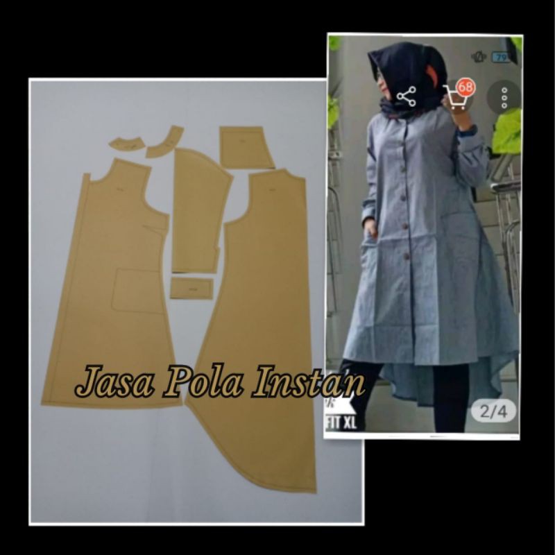 pola tunik pingguin jumbo