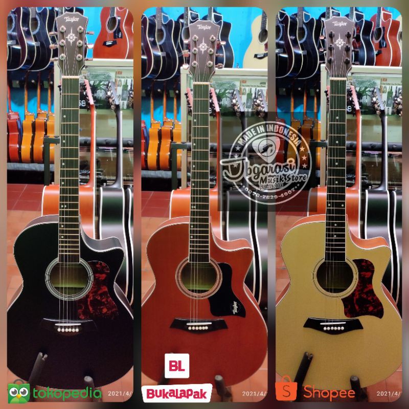 Gitar Akustik  Model Taylor  Custom Free Softcase