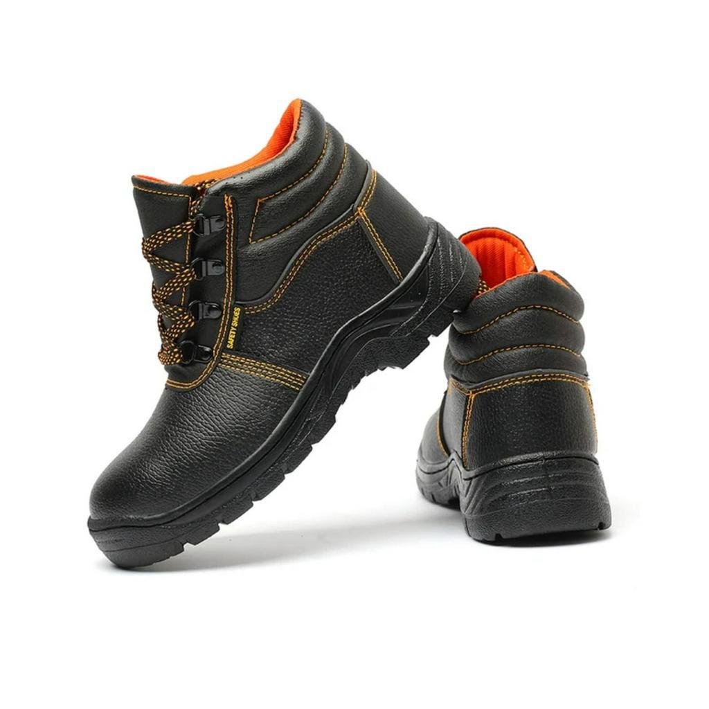 SEPATU SAFETY SHOES HIGH SSL 588 MURAH BERKUALITAS SEPATU KERJA PALING MURAH BLACK HITAM ORANGE MURAH ANTI SLIP TIDAK LICIN