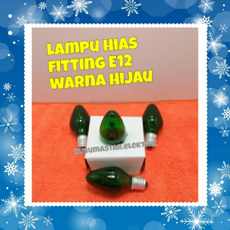 lampu chiyoda pijar 5 watt.e12.hijau.lampu cabe.e12