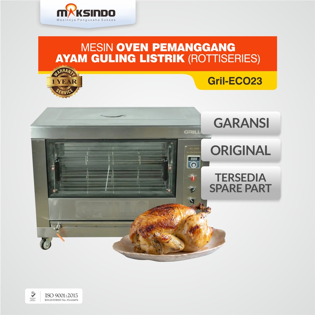 Mesin Oven Pemanggang Ayam Guling Listrik (Rottiseries) Gril-ECO23