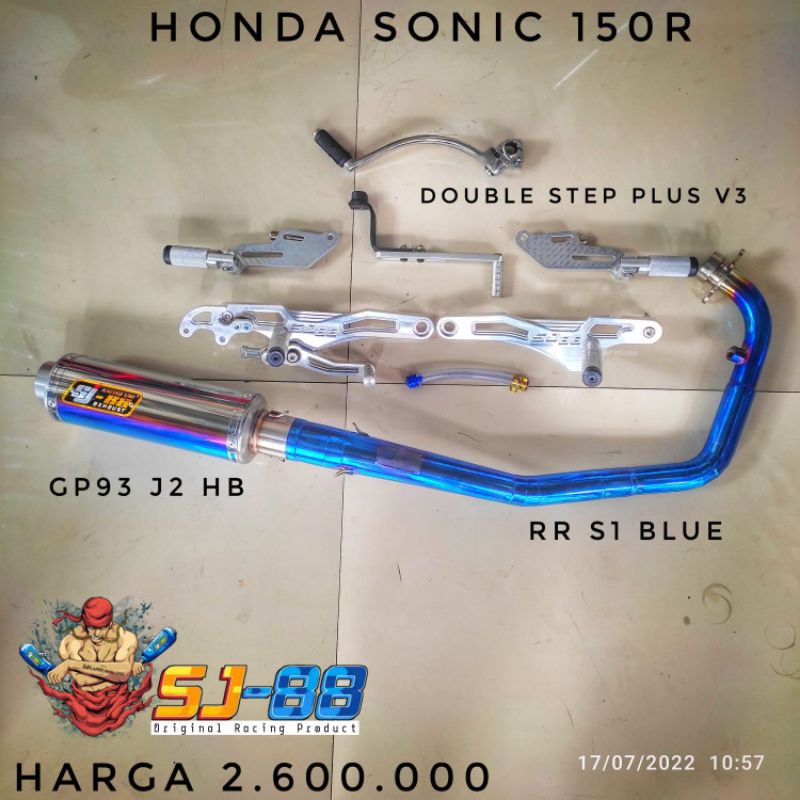 knalpot racing sj88 sonic 150 paket ganteng