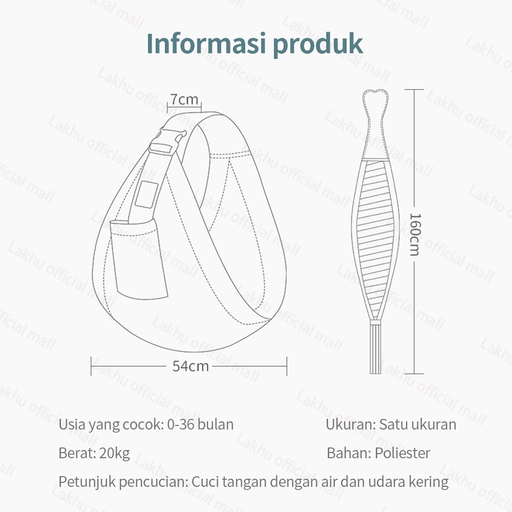 Lakhu gendongan baby carrier hipset gendongan bayi sling /gendongan ring sling