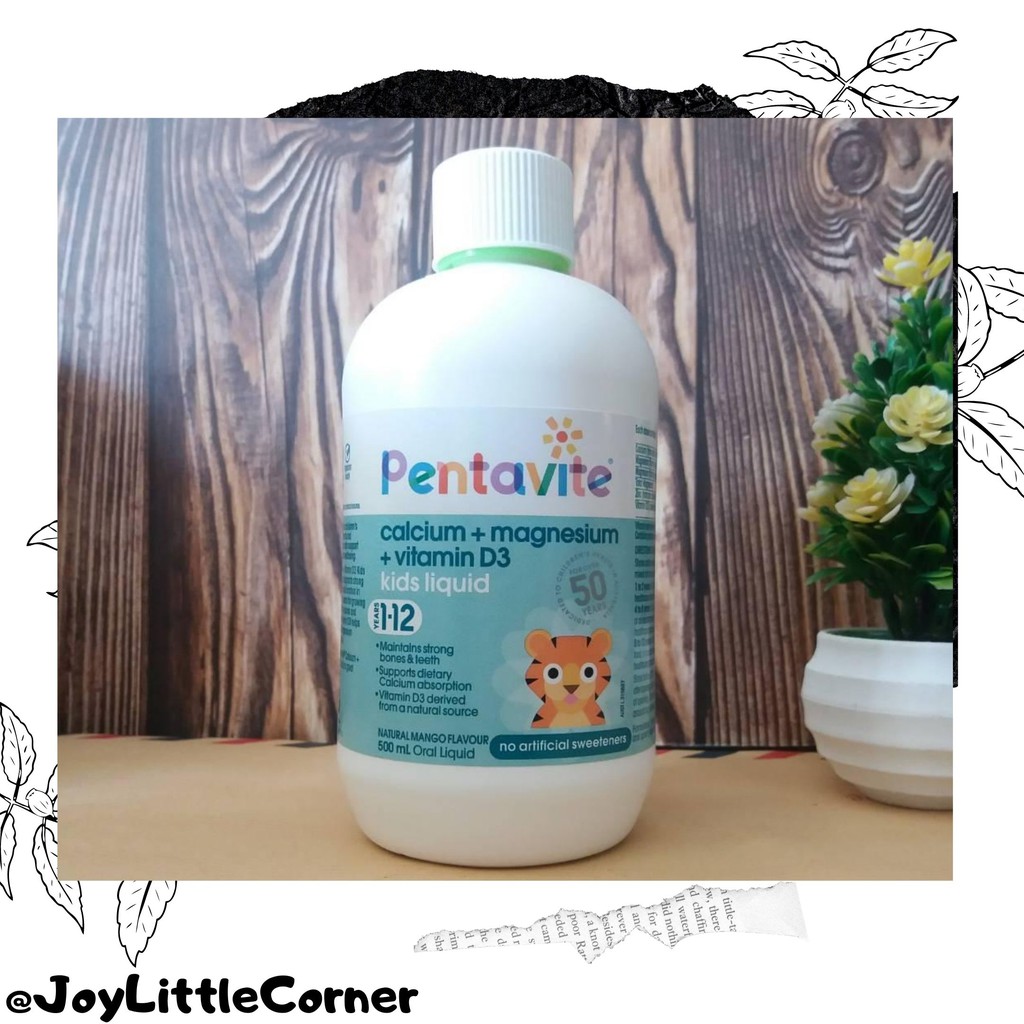 Pentavite Calcium Magnesium Vitamin D3 Kids Liquid 1 12y 500ml Shopee Indonesia