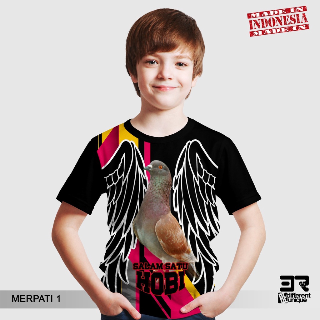 KAOS PRINT 3D DISTRO 3R UNISEX DEWASA & ANAK BURUNG MERPATI ( merpati 1)