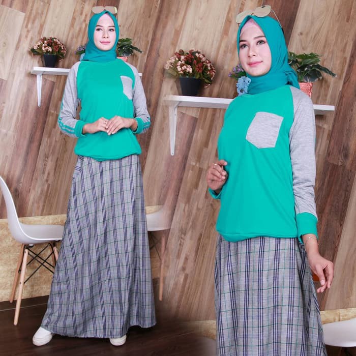 (Promo) Set Syari Putih Polos MAXMARA [Setelan Rok Vallen Tosca SW] Setelan Wanita Babyterry Tosca