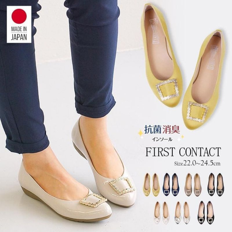 sepatu First contact model flat bros kotak emas  .original japan