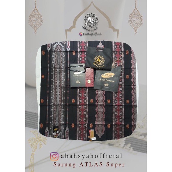 Sarung ATLAS Super Premium songket jacguard hitam