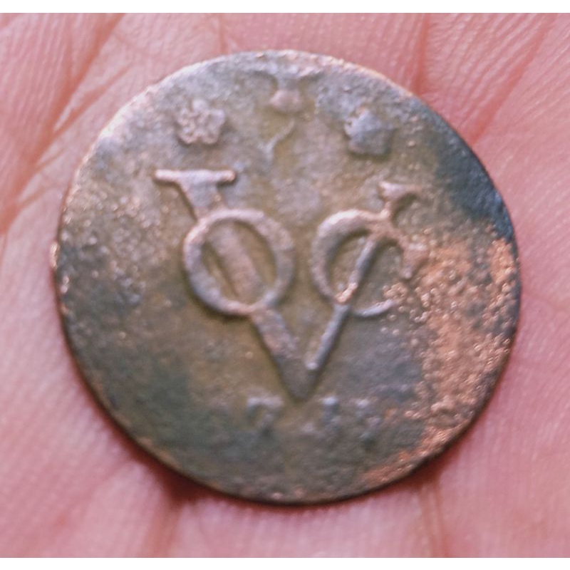 Koin VOC 1 Duit West Friesland 1733 aus