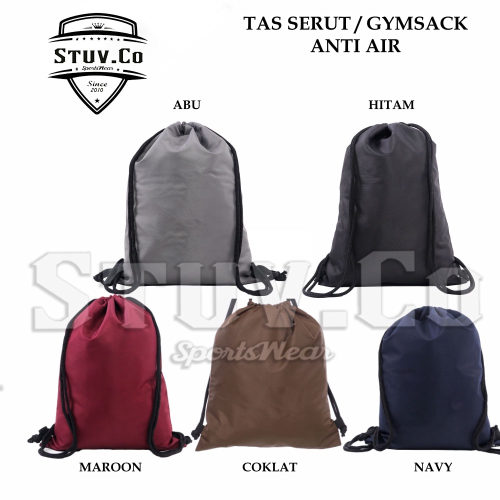 TAS SERUT PRIA WANITA ANTI AIR GYMSACK STRING BAG DRAWSTRING TAS SEKOLAH OLAHRAGA FUTSAL VOLI BASKET KEREN