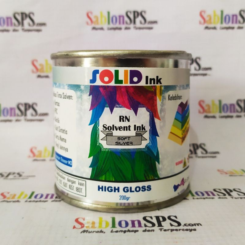 TINTA SABLON PVC SOLVENT BASED 200GR SOFT SILVER KERTAS VINYL AKRILIK KULIT SINTETIS