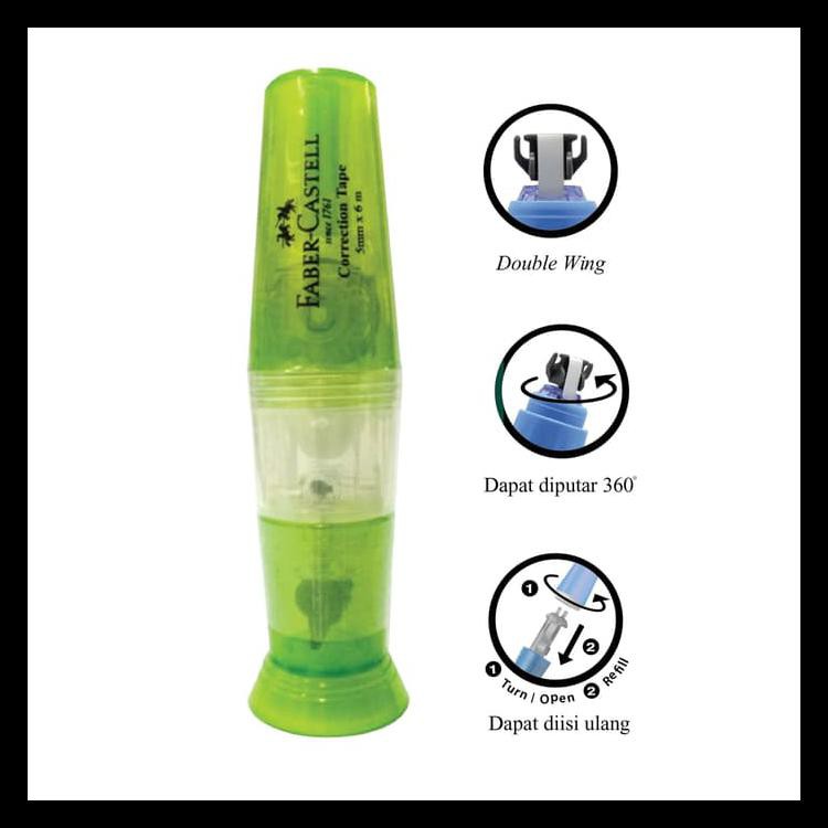 

Faber-Castell Correction Tape Qar 506 Green Barrel Ekslusif