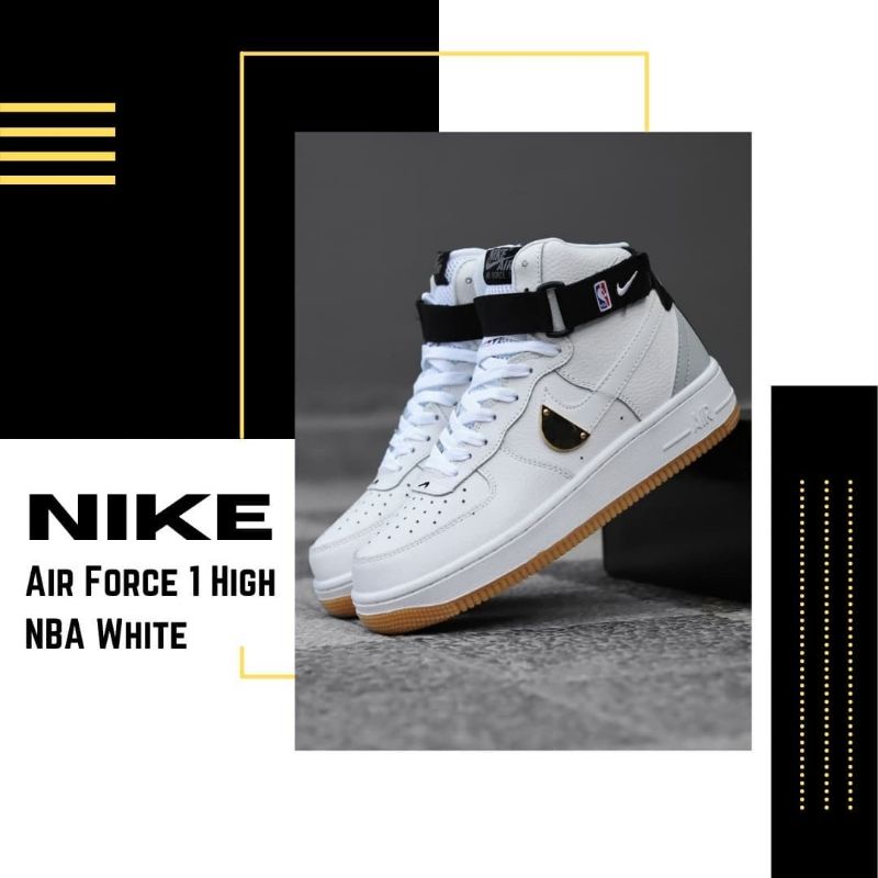 Sepatu Sneakers Air Force 1 High NBA White