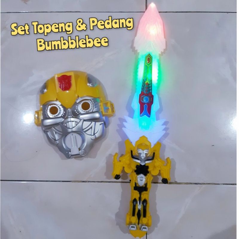 Mainan Set Topeng dan Pedang Transformers - Cosplay Bumblebee Anak Laki Cowok