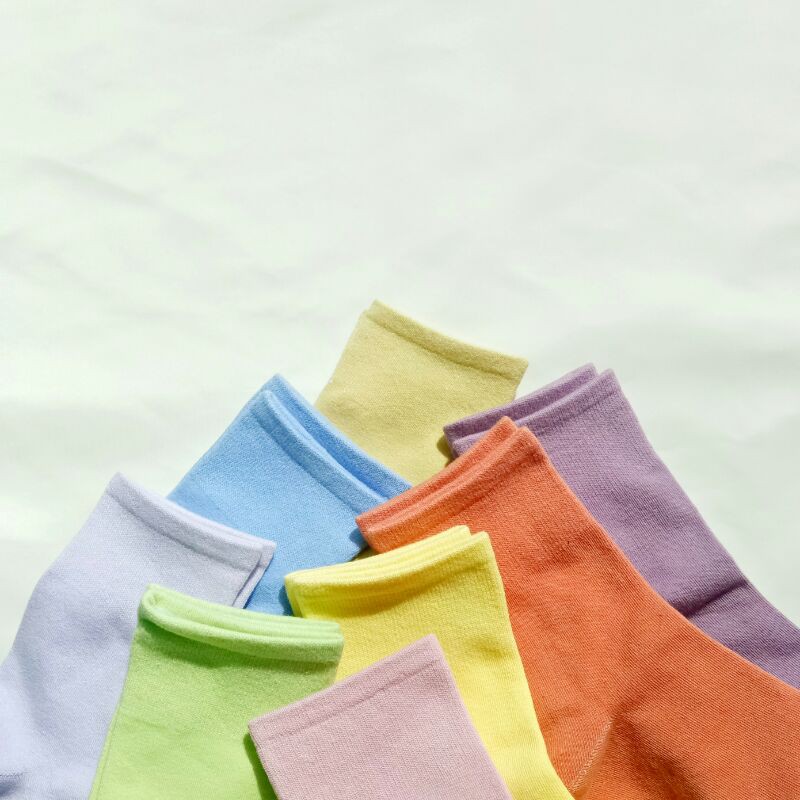 Bubble Gum Socks Kaos  Kaki  Panjang  Impor Polos  Warna  