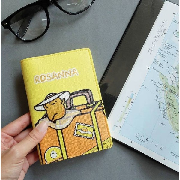Jual Cover Passport GUDETAMA sampul paspor custom bisa kasih nama Kado