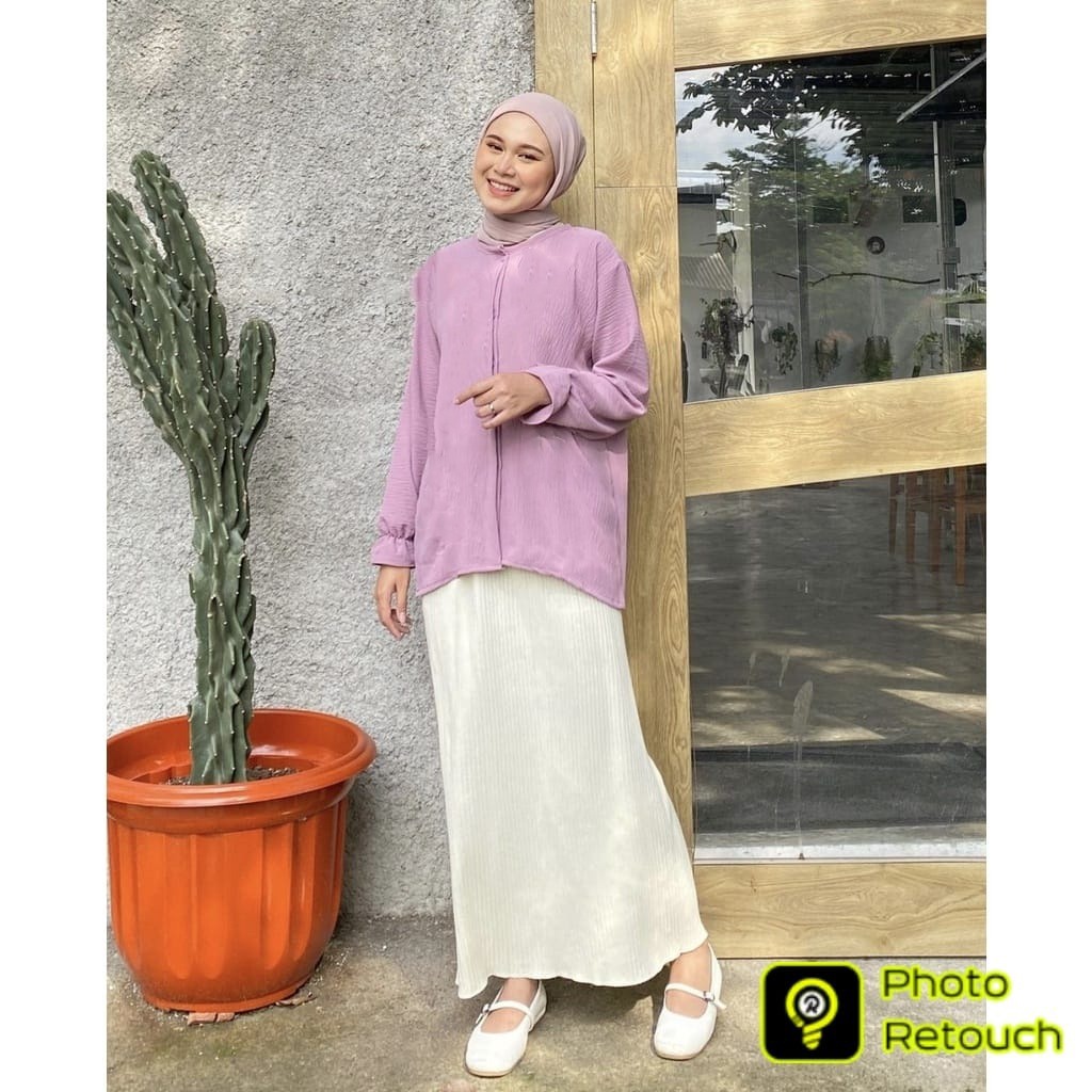 BEFAST - ZEC OOTD Wanita Blouse EGA / Cana Blouse CRINCLE / Blouse Kasual / Atasan Lengan Panjang / Blouse Kekiniaan Remaja / Keluaran Terbaru 2022 / Blouse Formal