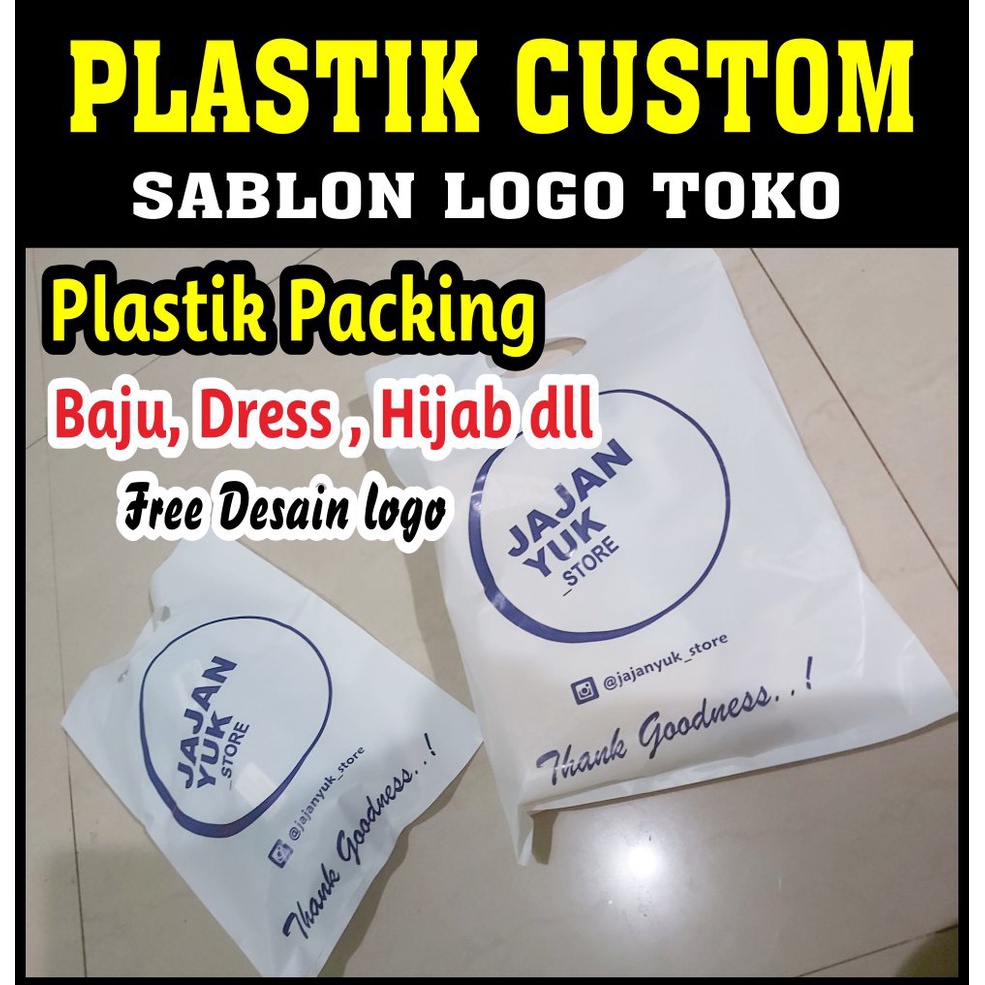 KANTONG PLASTIK SABLON OLSHOP CUSTOM sablon / 30 x 40 besar buat baju / plastik packing / PLASTIK OL