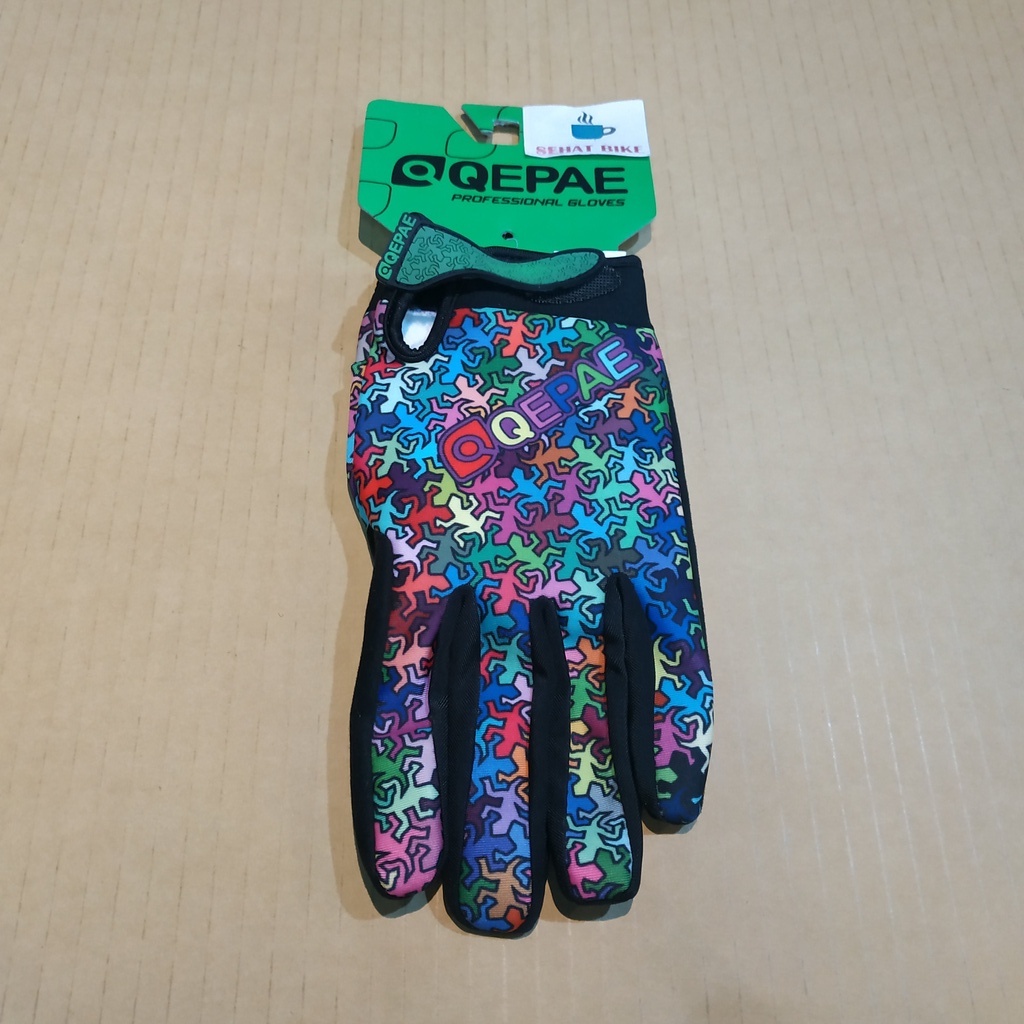 Sarung Tangan Sepeda QEPAE Rainbow Tangan Panjang