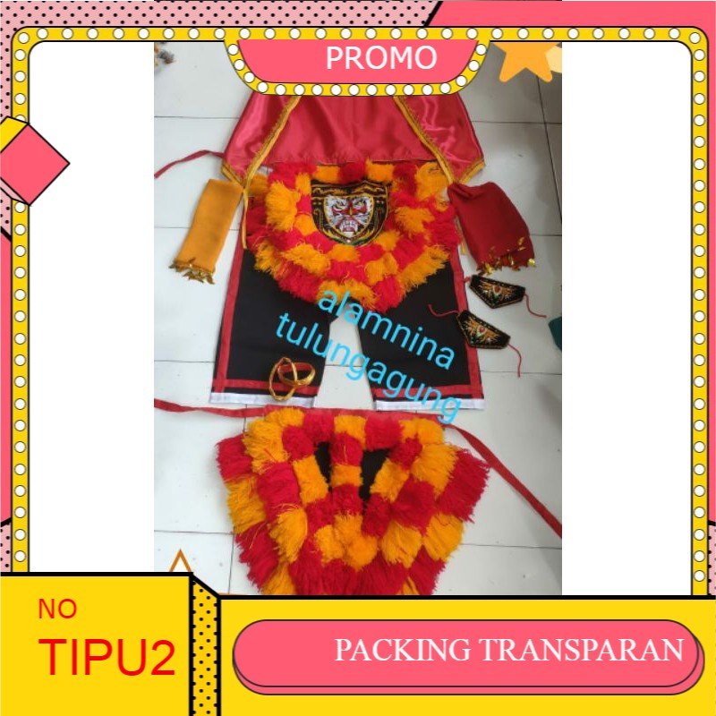 Baju bujang ganong Ponorogo asli kaos komplet 1 set setelan komplit baju kostum bujang ganong dewasa