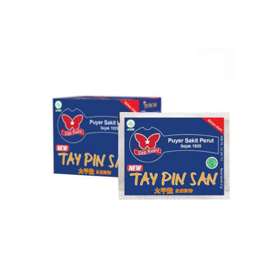 Tay Pin San (puyer cap kupu kupu) kemasan per sachet