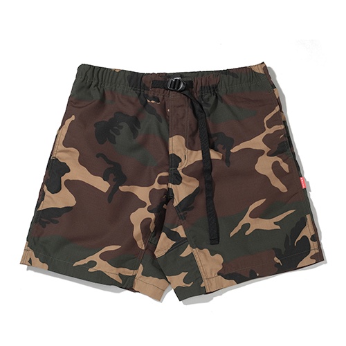 Ripstop Belted Short Pants Woodland Camo