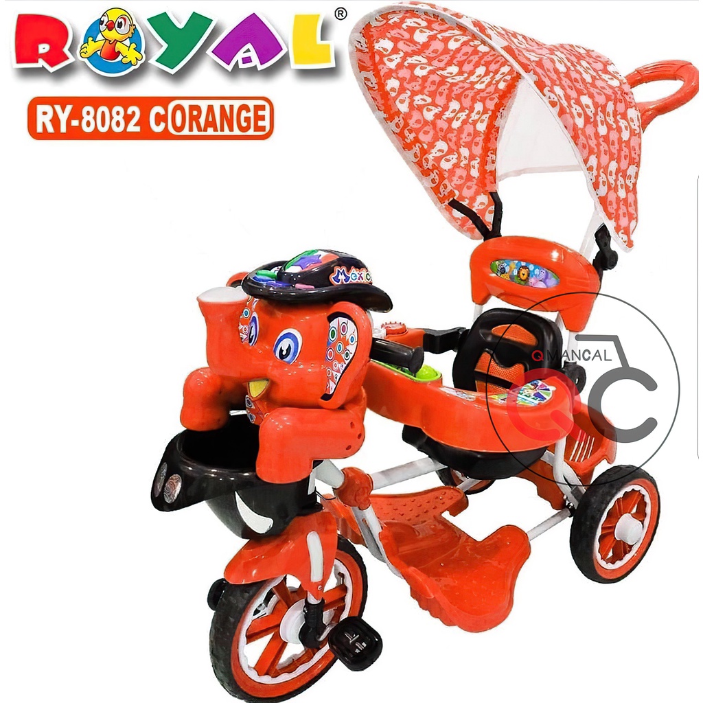 Sepeda Anak Balita ROYAL Gajah Pengaman Dorong Musik LED RY-8082C