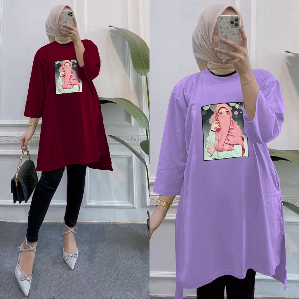 GR TUNIK OVERSIZE BASIC KAOS JUMBO GAMBAR PRINT DTF LEMBUT (BUKAN SABLON) TUNIK BABYTERRY SR01