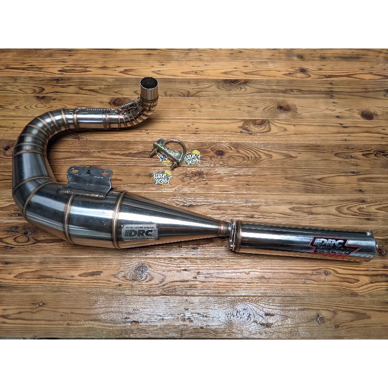 Knalpot racing DRC victory full stainless vespa racing kiri 150cc-177cc