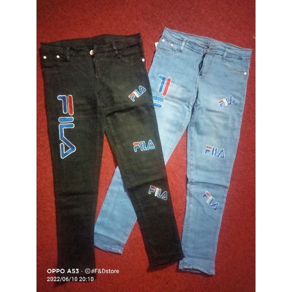 celana panjang jeans pensil cewek prada~motif bordir