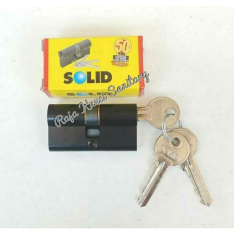 Paket Lengkap Handle Pintu Solid HRE 61.41 Matt Black+Lockcase+Cylinder Solid Hitam