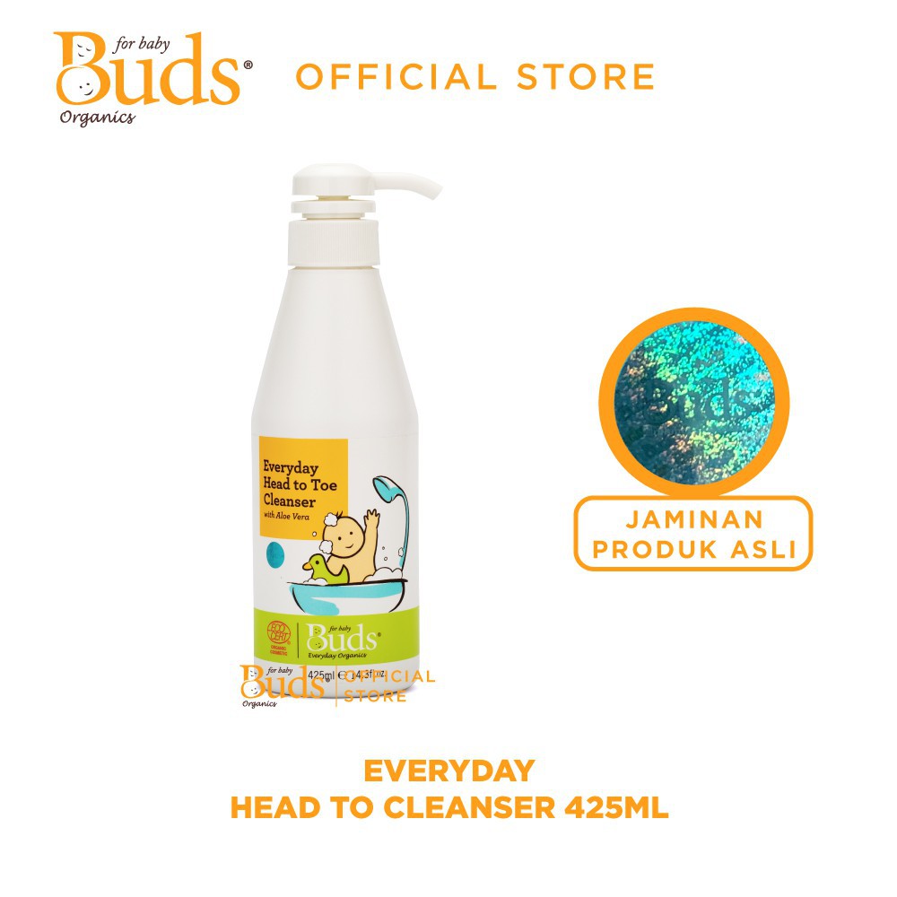 Buds Organics BEO - Everyday Head to Toe Cleanser 425ml - Sabun Shampoo 2in1 Bayi Organik