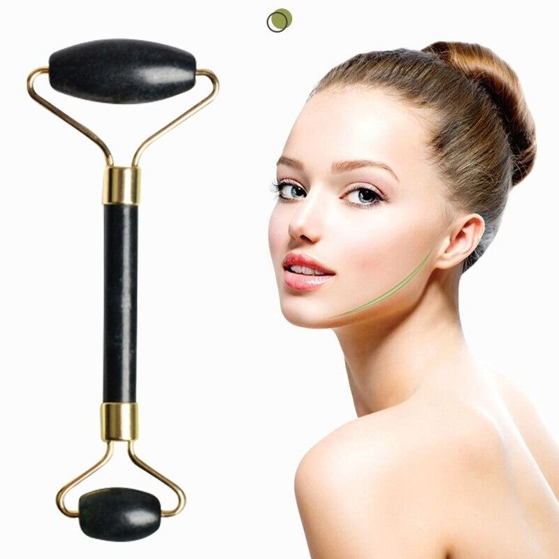 Jade Roller Gua Sha Alat Pijat Muka Facial Wajah Batu Giok Roller Garda