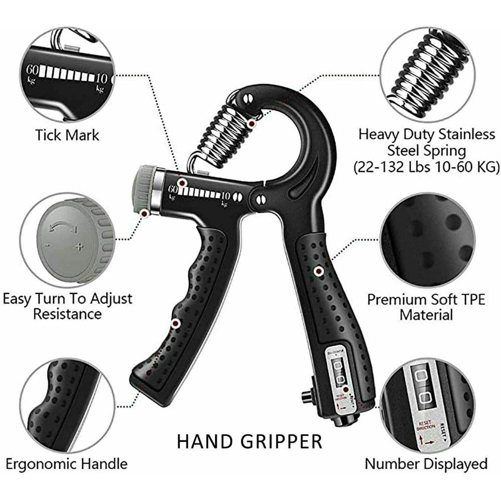 Agustina Hand Grips Wrist 6Pcs/Set Latihan Otot Berolahraga Penguat Kit Latihan Yang Dapat Disesuaikan