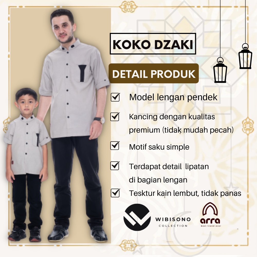 Koko Kurta Pakistan Couple YU4 Keluarga Ayah Dan Anak Laki Laki Lengan Pendek Terbaru Original DZAKY