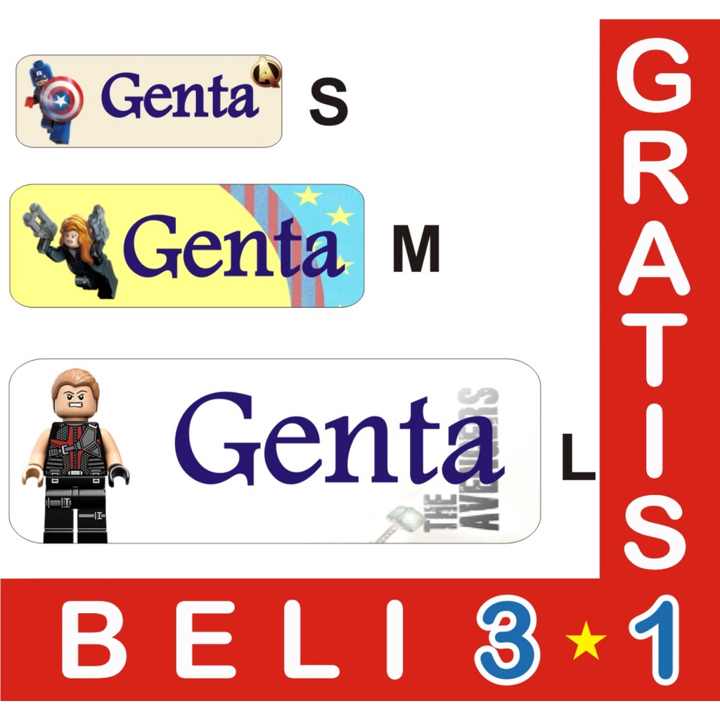

STIKER LABEL NAMA WATERPROOF BASIC AVENGERS LEGO