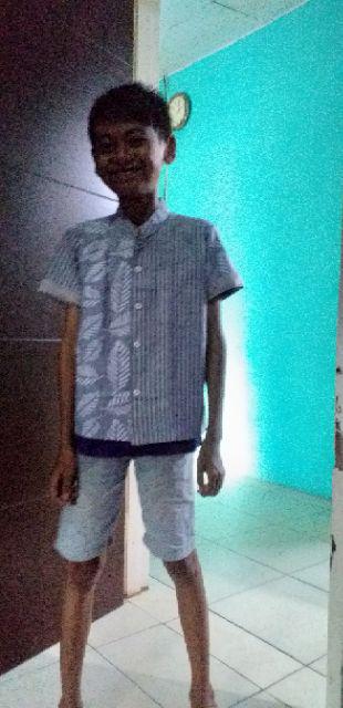 Xs.s.m.l.xl.xxl.3l.4l.5l Kemko Batik Anak Motif Daun Lurik Size Usia 6 Bulan Sampai Dewasa Lengkap