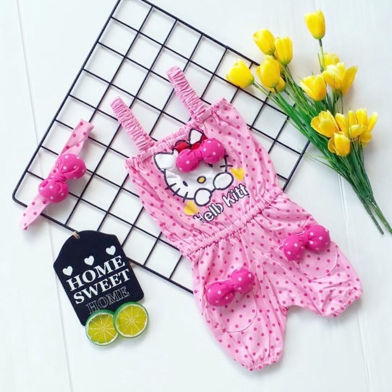 Jumper bayi 0-12 bulan / Jumper pendek bayi / jumper lucu jumpsuit bayi FELLY JUMPSUIT hellokitty / BAJU JUMPSUIT BAYI LUCU SNI / KADO LAHIRAN HAMPERS BABY GIRL