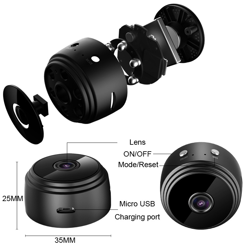 【COD】A9 1080P HD Mini Spy Camera Tersembunyi Kecil Portabel Wireless Micro Home Security Surveillance Camera/Wireless A9 Mini Camera Wifi/Mini Spy Tersembunyi 1080P Full HD Kamera DVR Mobil HD Spy Hidden CCTV WIFI KAMERA CCTV MINI