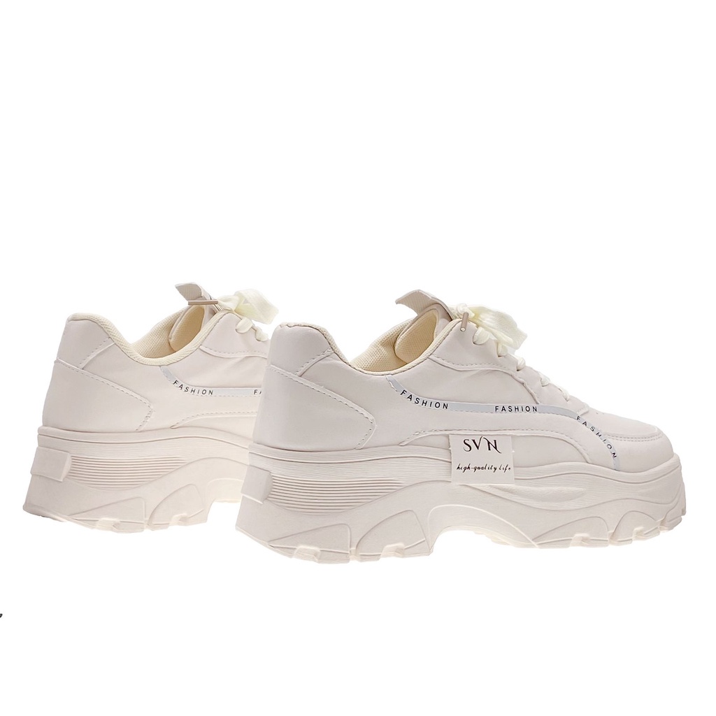 [GROSIR][COD] SEVEN_DAY SEPATU SNEAKERS WANITA KOREA IMPORT SPORT SHOES KREM H-182