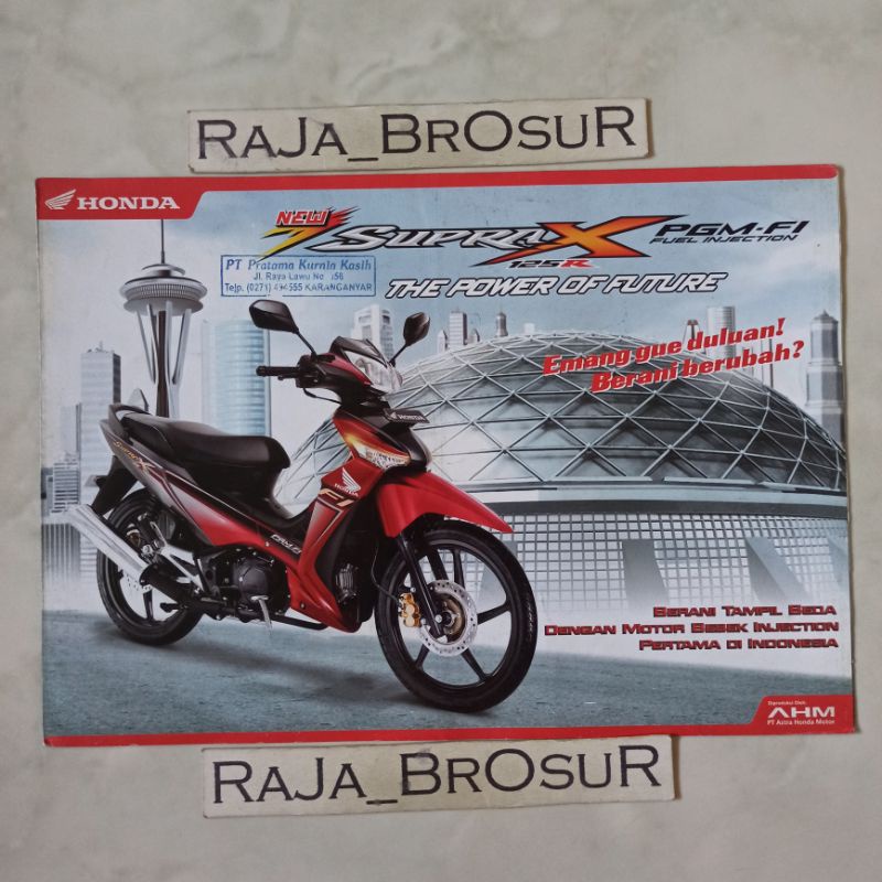 Poster brosur katalog leaflet Honda Supra X125R Supra X 125R PGM FI Injeksi 2008