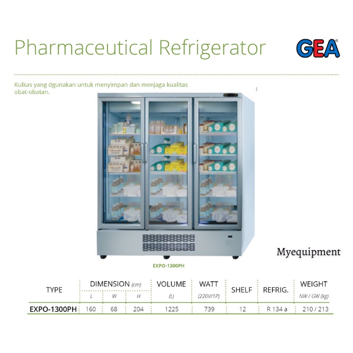 PHARMACEUTICAL REFRIGERATOR / KULKAS OBAT GEA EXPO-1300PH