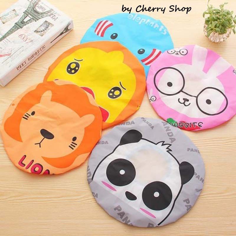 Shower Cap Karakter Penutup Rambut Kepala Topi Mandi Lucu Waterproof COD Portable