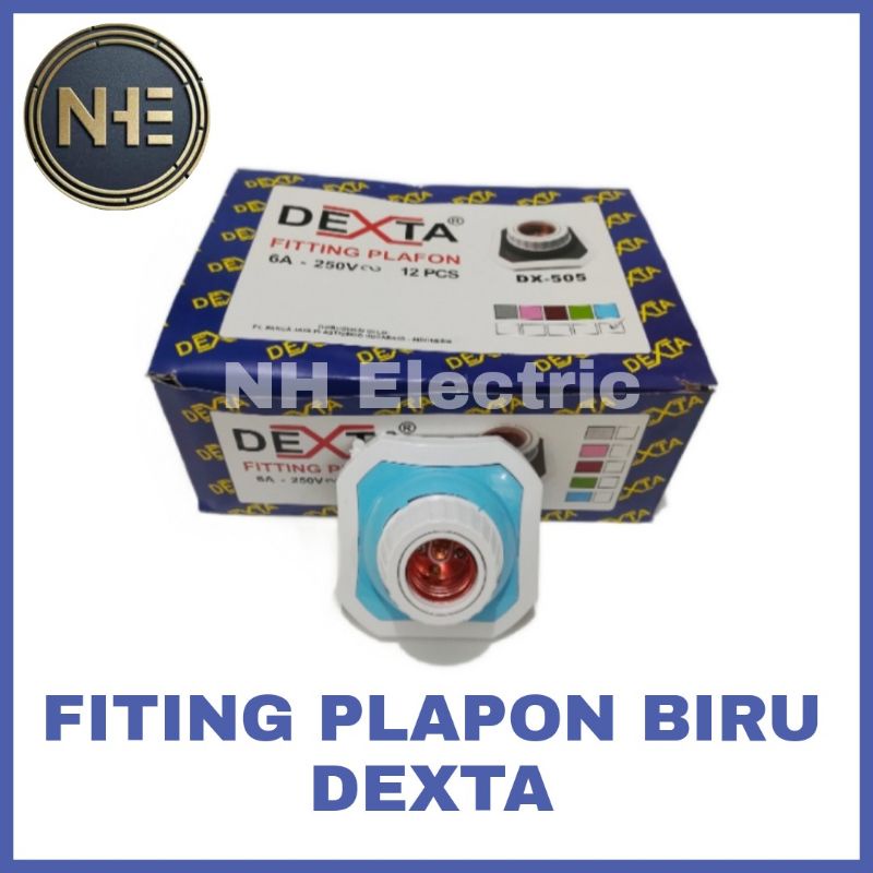 Fitting Plafon Biru Dexta - Pitting Plapon Biru Dexta - Fitting Lampu Warna Dexta DX-505